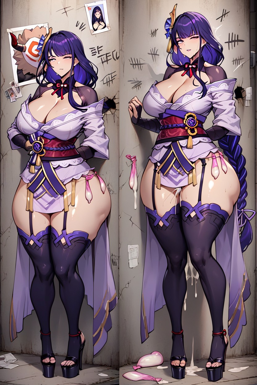 Drooling Cum, Female Stuck In Wall,glory Wall, Full Body Hentai AI Porn