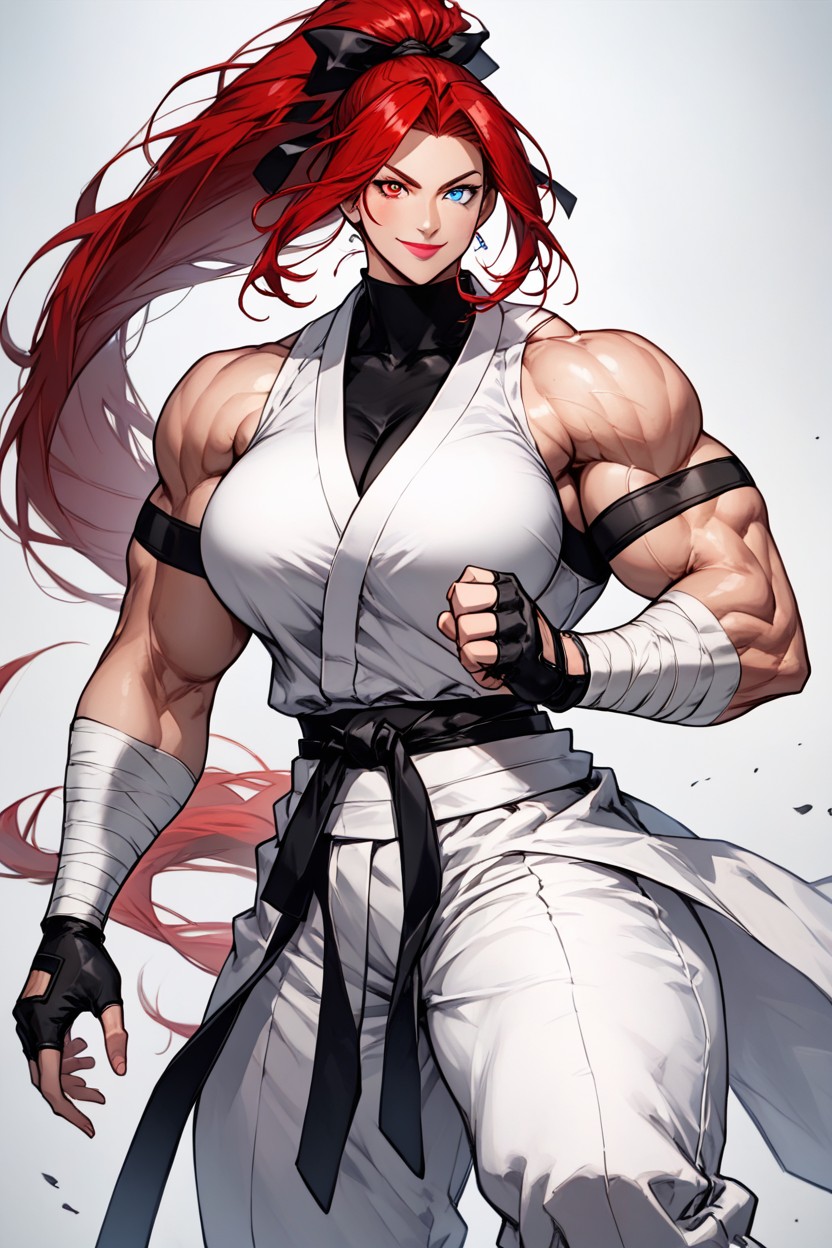 Bandaged Arms, Completly White Background, Visible Forehead Hentai AI Porn
