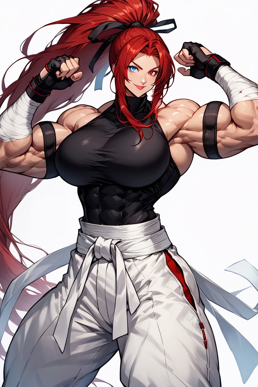 Black Armbands, Pink Lips, Wide Shoulders Hentai AI Porn