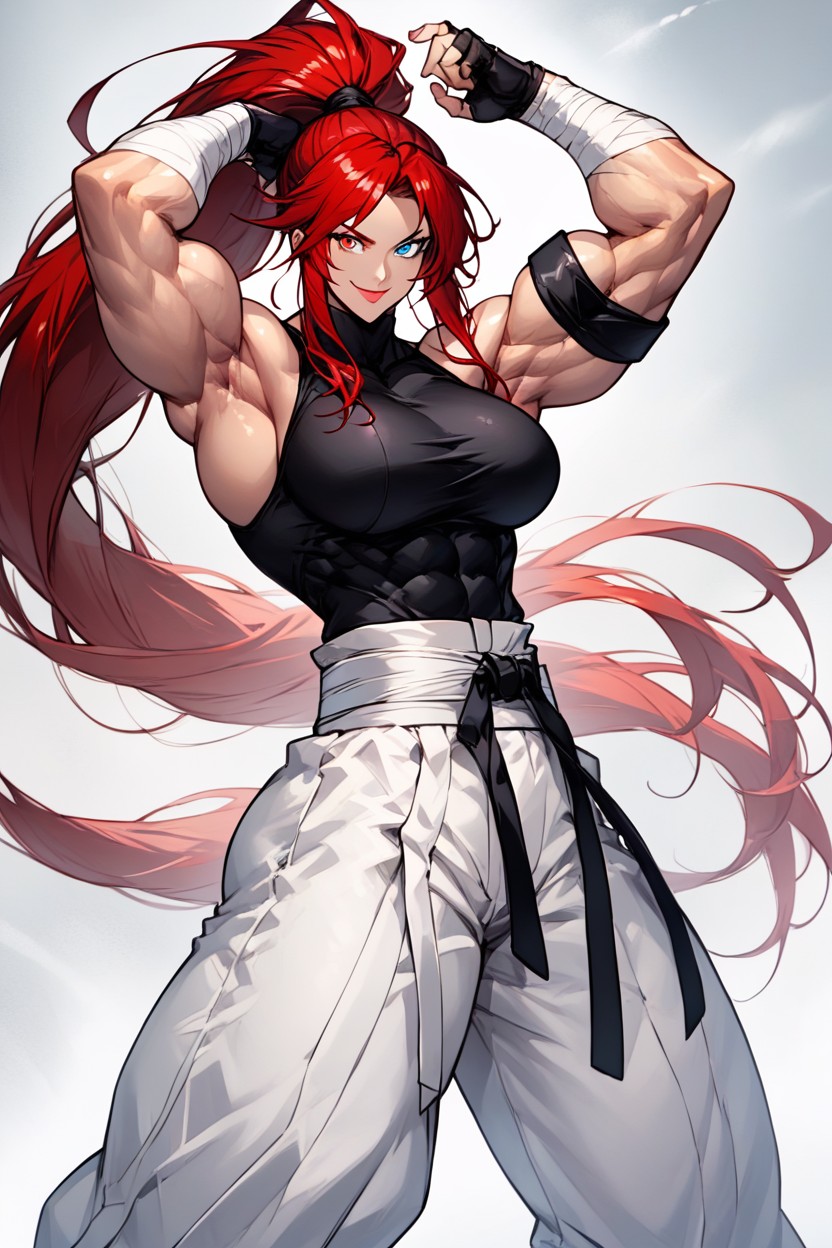 Front View, Black Sleeveless Turtleneck, Rounded Ass Hentai AI Porn