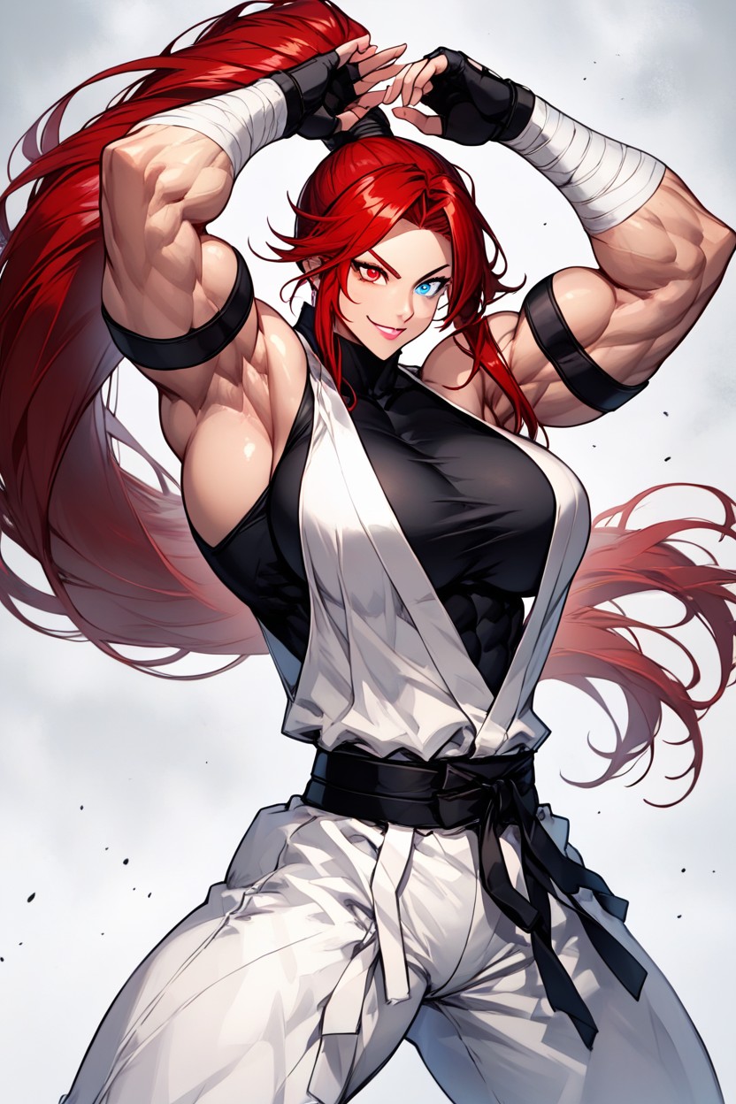 Fingerless Gloves, White Pants, Gigantic Forearms Hentai AI Porn