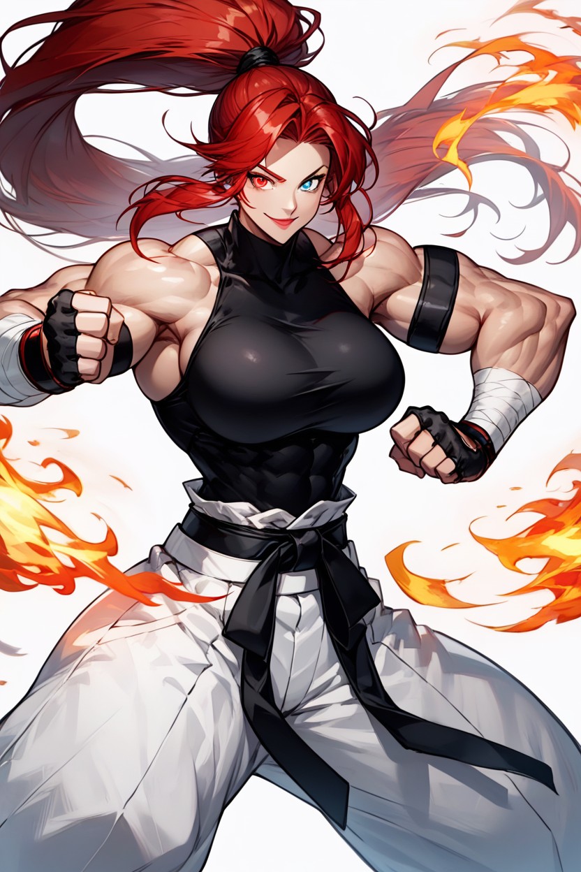 Flame Aura, Beautiful Face, 20s Hentai AI Porn