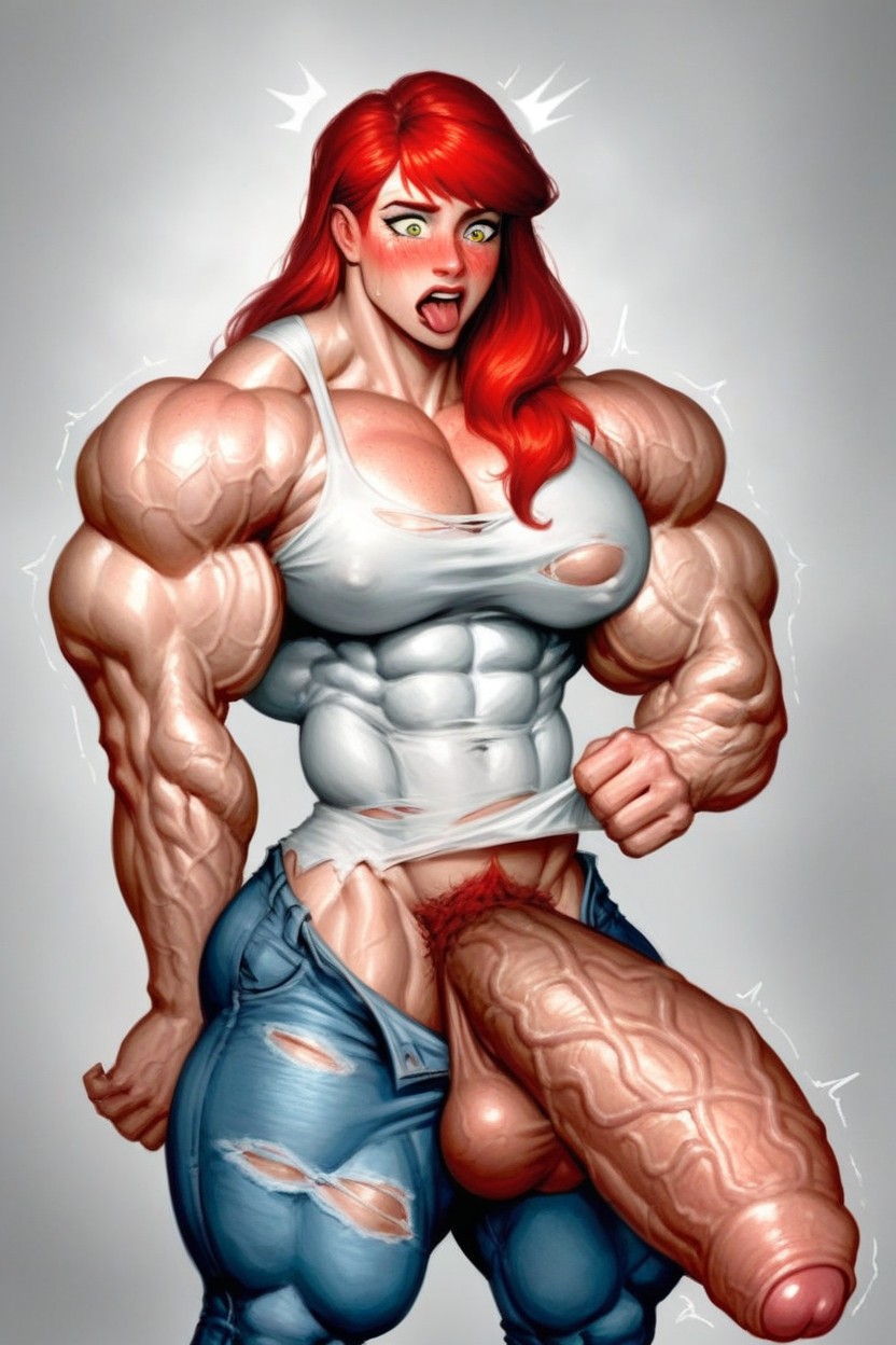 Dick With Veiny Forskin, Veins Expansion, Veiny Biceps Shemale AI Porn