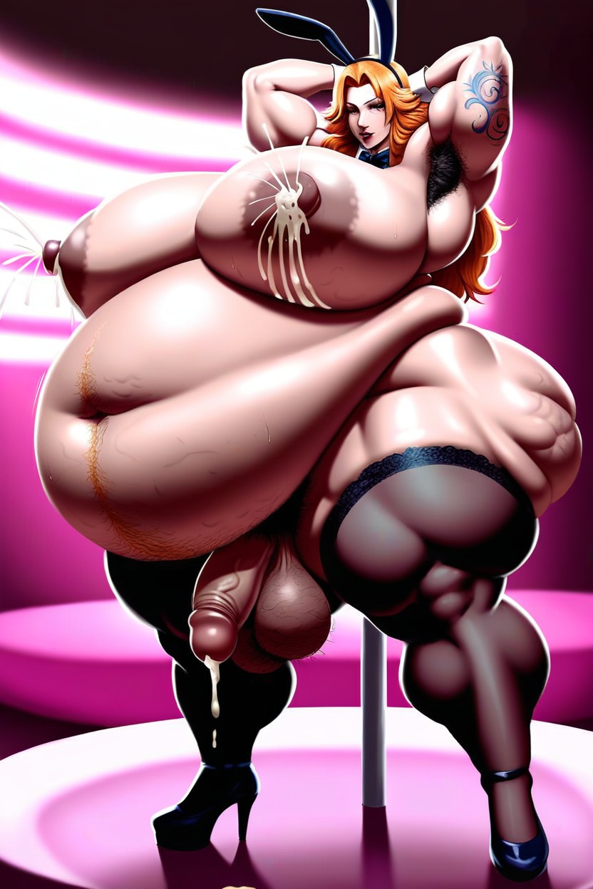 Growing Out Of Control, Lactating, Obese Belly Expansion Shemale AI Porn
