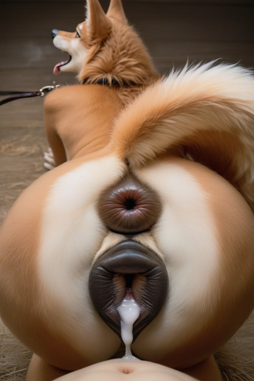 Detailed Fur, Detailed Canine Pussy, Vaginal Opening Furry AI Porn