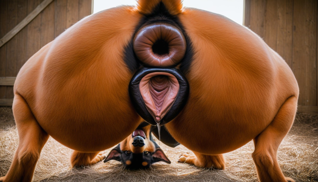 Close Up Ass Shot, Detailed Canine Pussy, Doberman Furry AI Porn