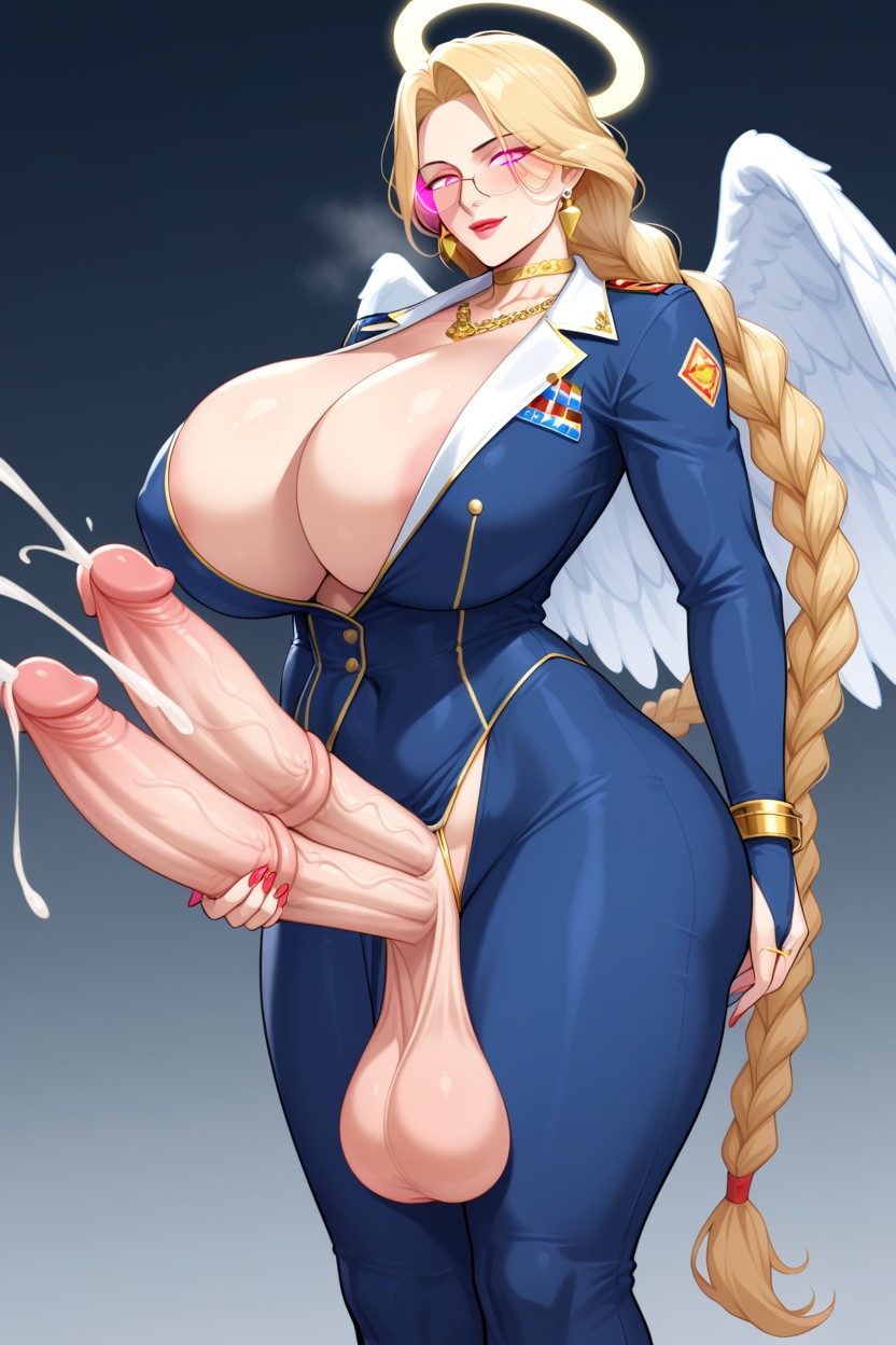Glowing Eyes, Necklace, Halo Shemale AI Porn
