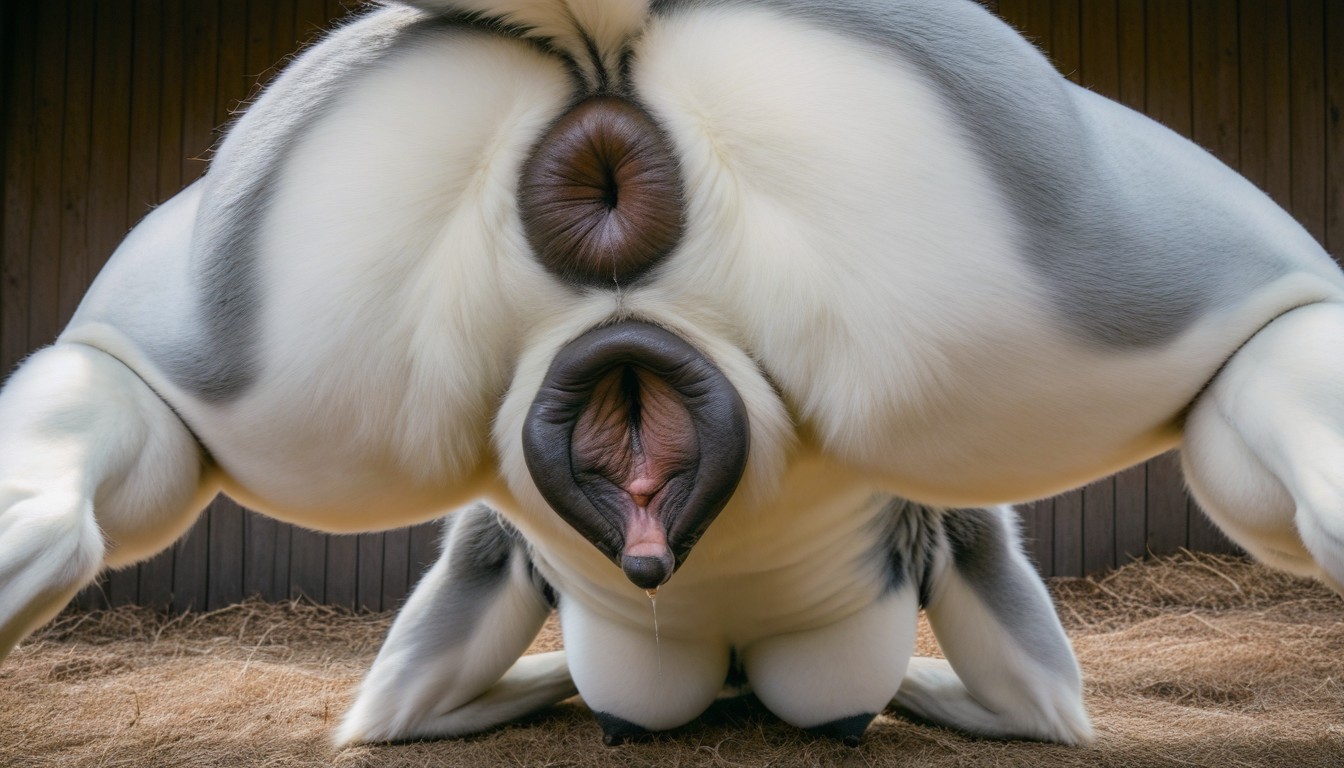 Brown Anus, Looking Over Shoulder, Detailed Face Furry AI Porn