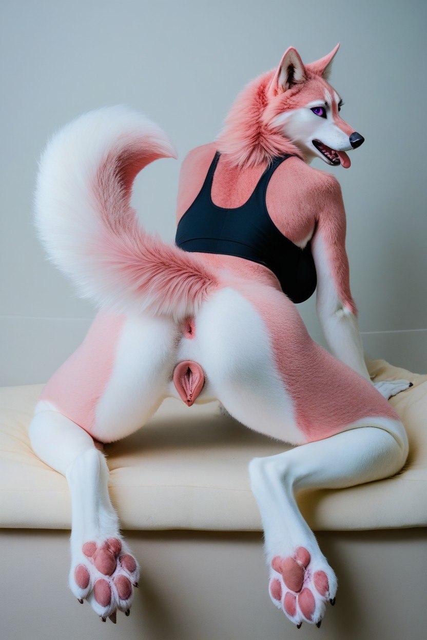 Extremely Detailed Canine Pussy, Tall, Form Fitting Clothes Furry AI Porn
