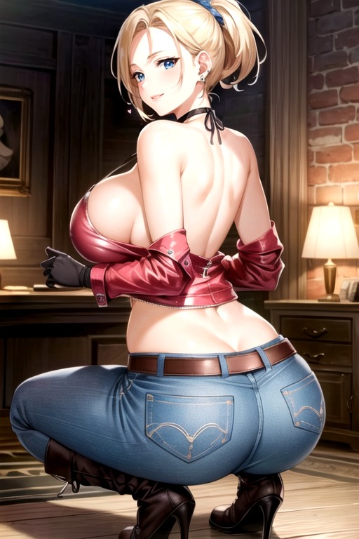 Blue Eyes, Protruding Lipsstrabismuswhole Bodyview With Caution, Attractive Hentai AI Porn