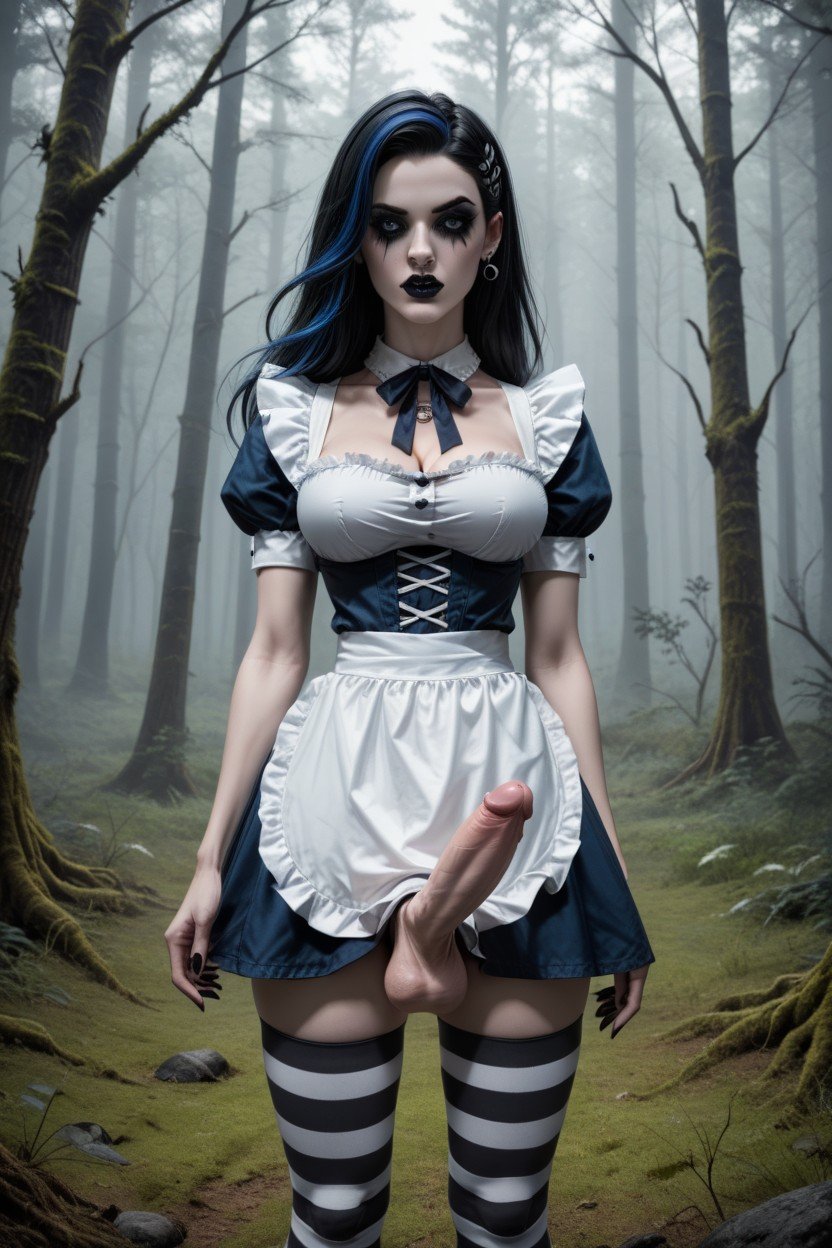 White Apron, Goth Flowers, Magical Dark Realm AI Gay Porn