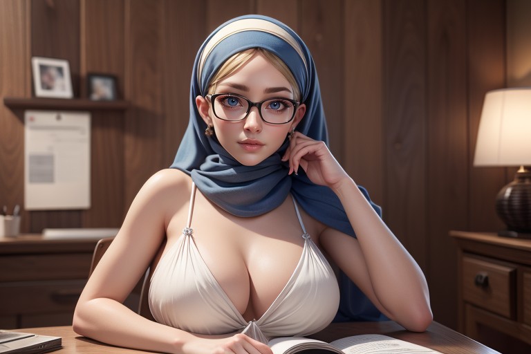 Long Headscarf, High Detail, Modest Russian Curvy Girl AI獸人黃片