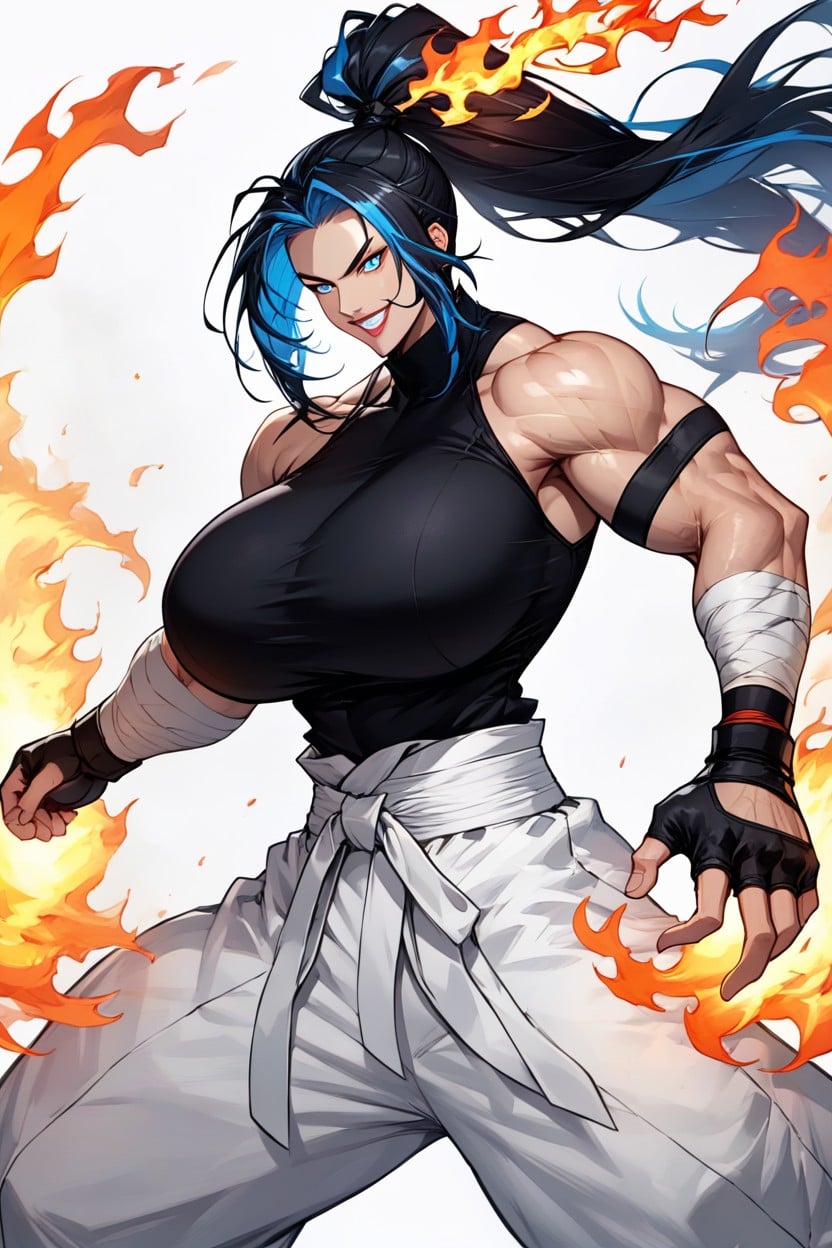 White Pants, Extremly Tall, Smiling Hentai AI Porn