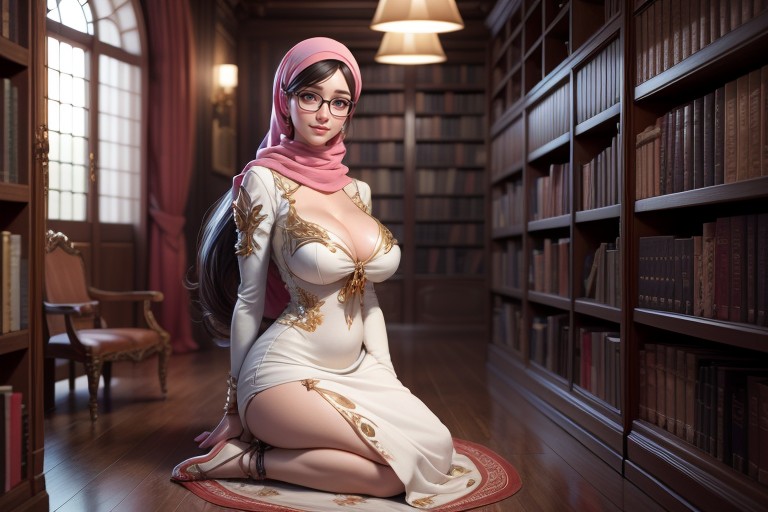 Detailed Environment, High Detail, Modest Russian Curvy Girl AI Porn
