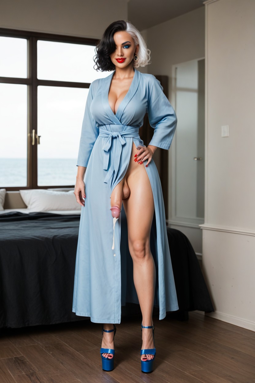 Extremely Windy, Extremely Short Hair, Window With View Shemale AI Porn