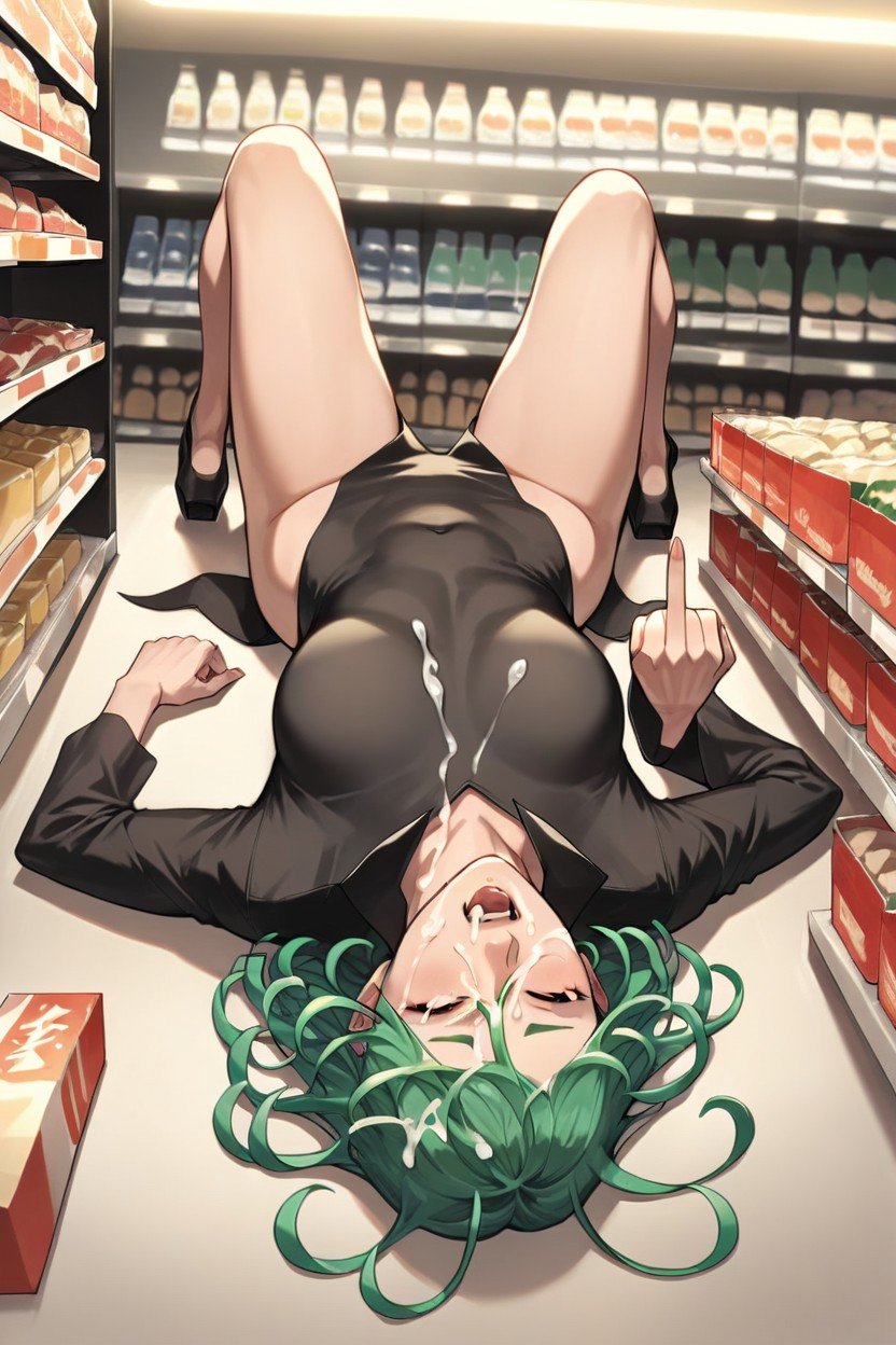 Grinning, Convenience Store, Full Body Hentai AI Porn