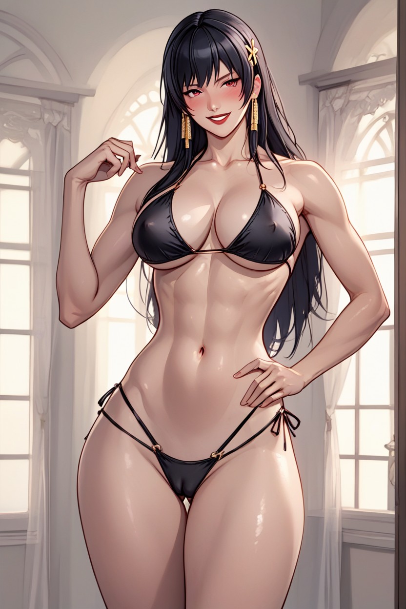 Medium Breast, Fit Curvy, Creamy Colored Skin AI Porn