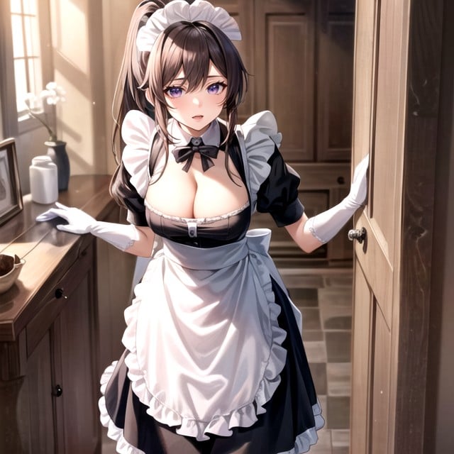 Soft Pastel, White Maid Uniform, French Maid Hentai AI Porn