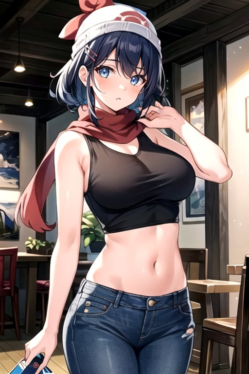 Thick Lines, Crop Top, Navel Exposed Hentai AI Porn