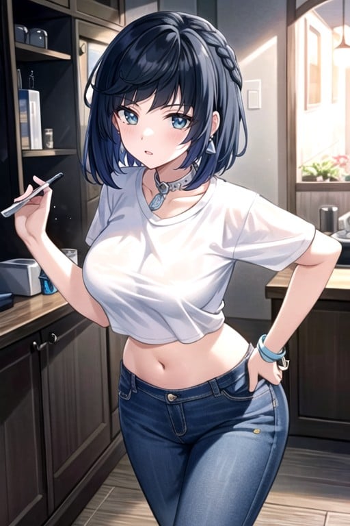 Yelan (genshin Impact), Crop Top, Navel Exposed Hentai AI Porn