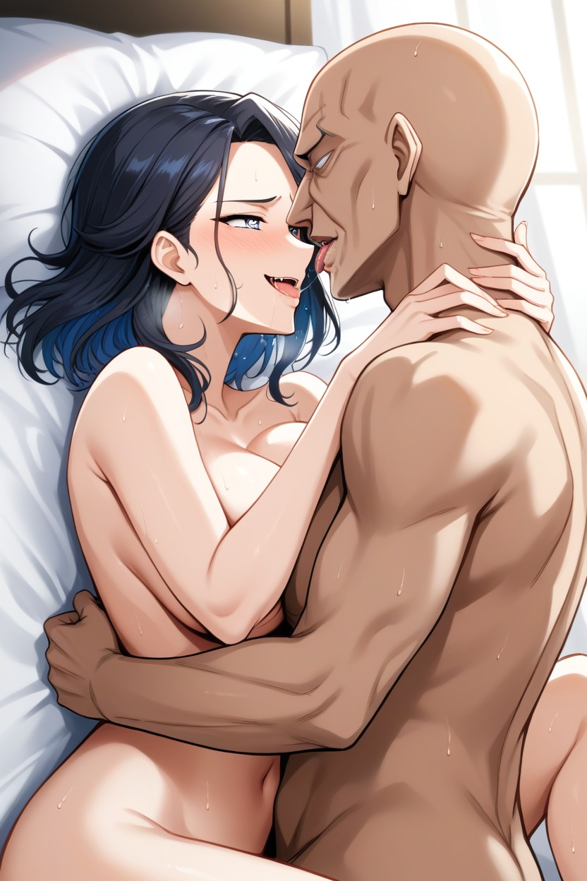 Bedroom, Long Eyes, Forehead Hentai AI Porn