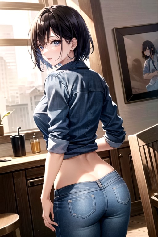 Jeans, Standing, Short Length Hentai AI Porn