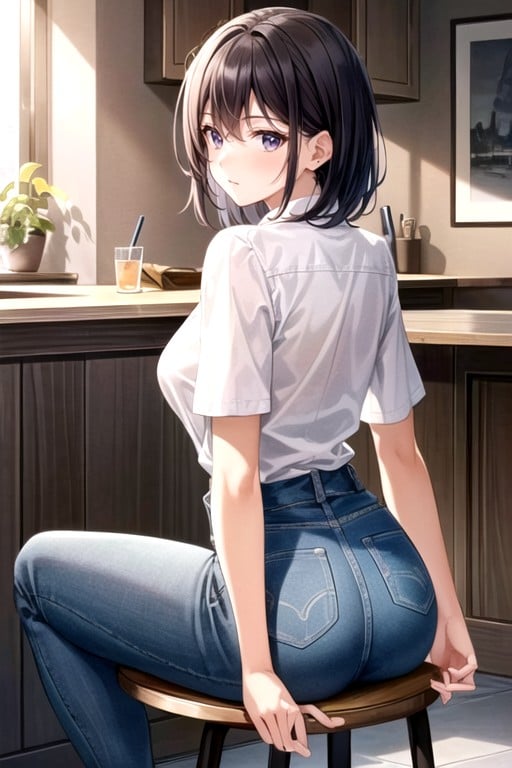 Scratch The Butt、drink, Camisa De Oficina, SfwPorno AI Hentai