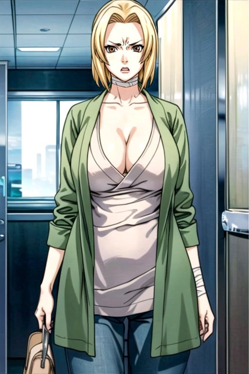 Cabina De Baño, Tsunade (naruto), DesvistiéndosePorno AI Hentai