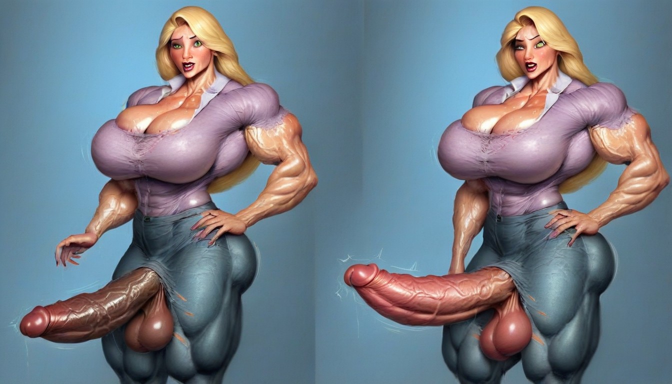 Futa Milf, Cleavage, Brunette Shemale AI Porn