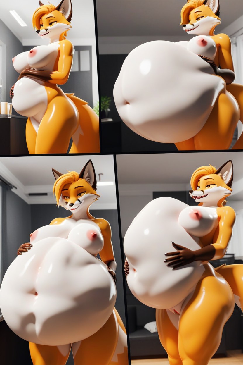 Oiled Belly, Nsfw, Hands On Belly Furry AI Porn