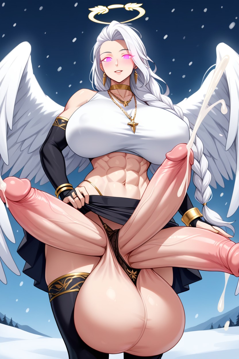 Angel Wings, Sfw, Mature Face Shemale AI Porn
