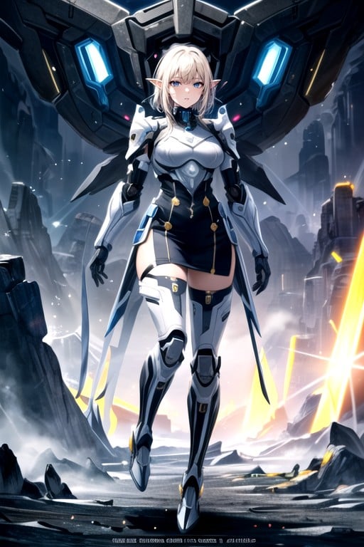 Robot Armor, Skirt, Thighs Exposed AI Porn