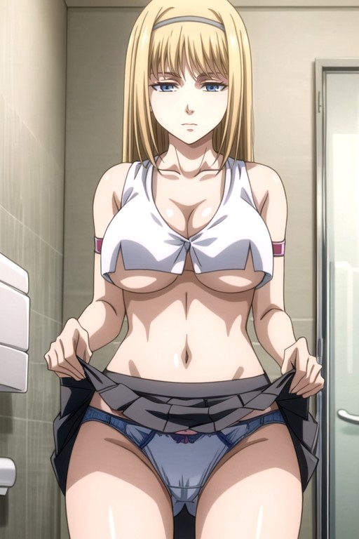 Bathroom, Lifting Skirt, Underboob AI Porn