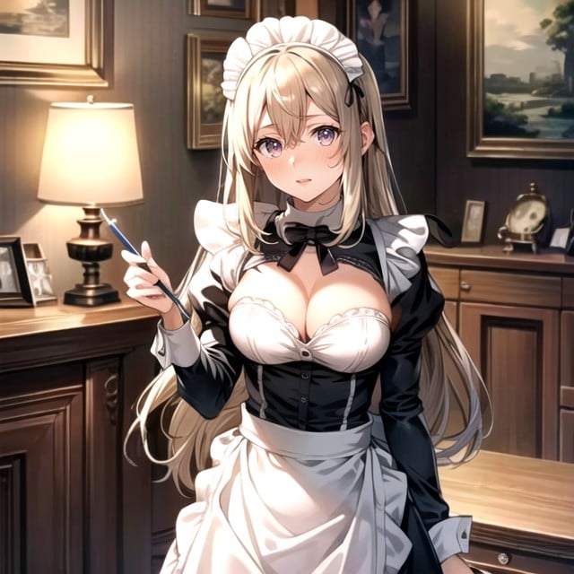 Body, Japanese, White Maid Uniform Hentai AI Porn