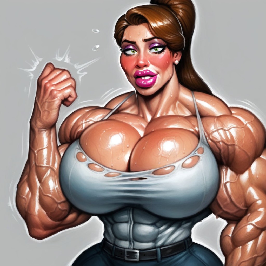Bounce Lines, Unproportional, Horny Shemale AI Porn