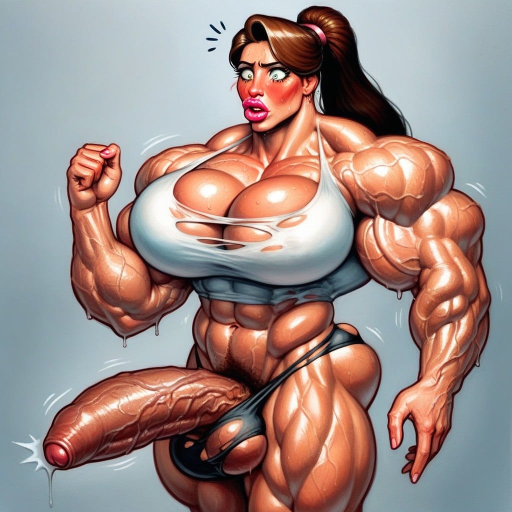 Muscle Growth Story, Visible Veins, Hyper Veiny Dick Shemale AI Porn