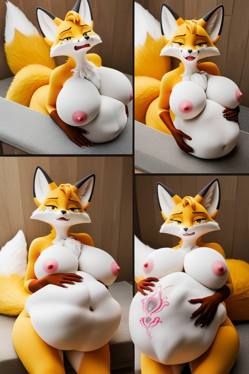 Rounded Ass, Fox, Looking At Viewer Furry AI Porn