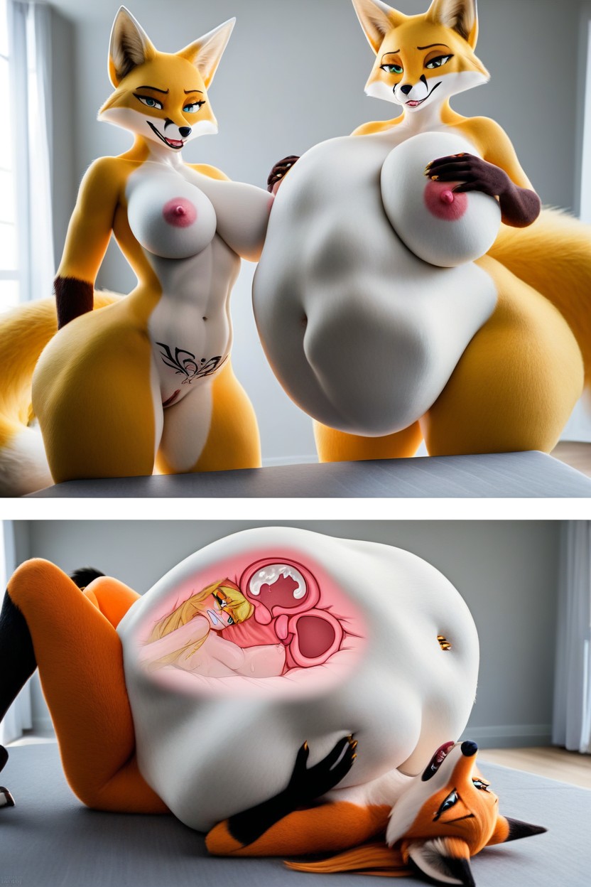Multiple Views, Wet Pussy, Two Tails Furry AI Porn