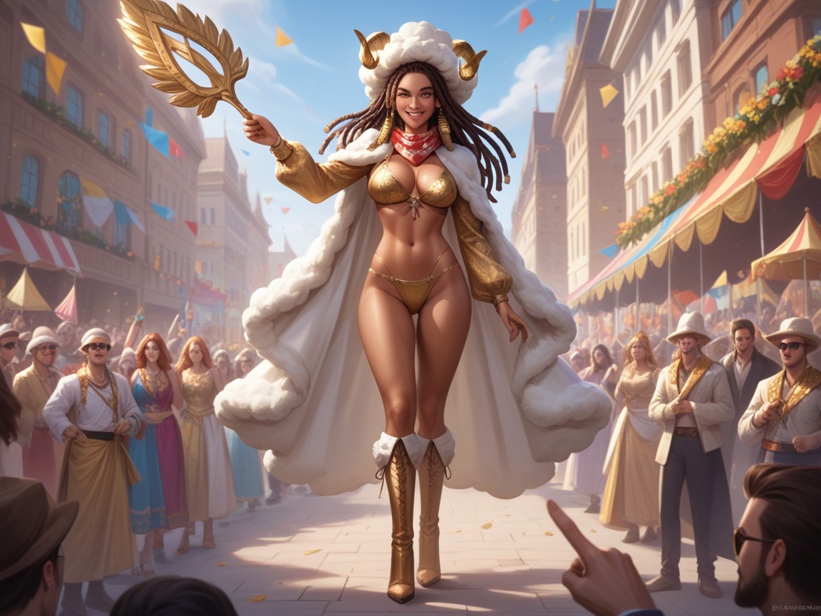 Latina, White Sheep Cape, Skinny Hentai AI Porn