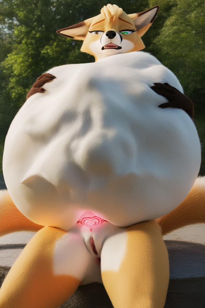 Same Size Vore, Shocked, Stomach Bulge Furry AI Porn