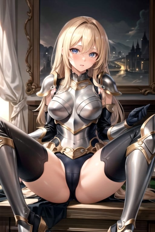 Sentada Con Las Piernas Abiertas, Disfraz De Cuero, Lux (league Of Legends)Porno AI