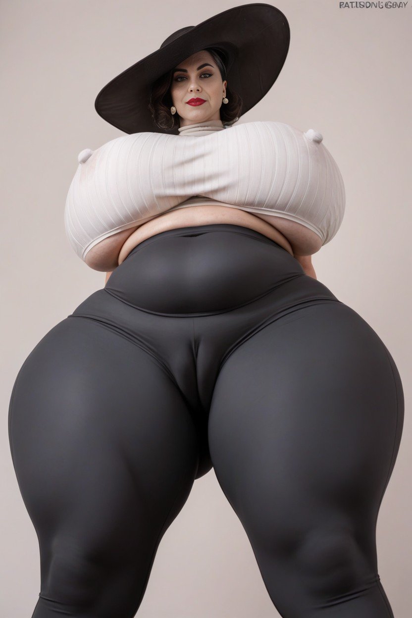 正面視圖, Large Ass, Breasts Bulging Under ClothesAI黃片