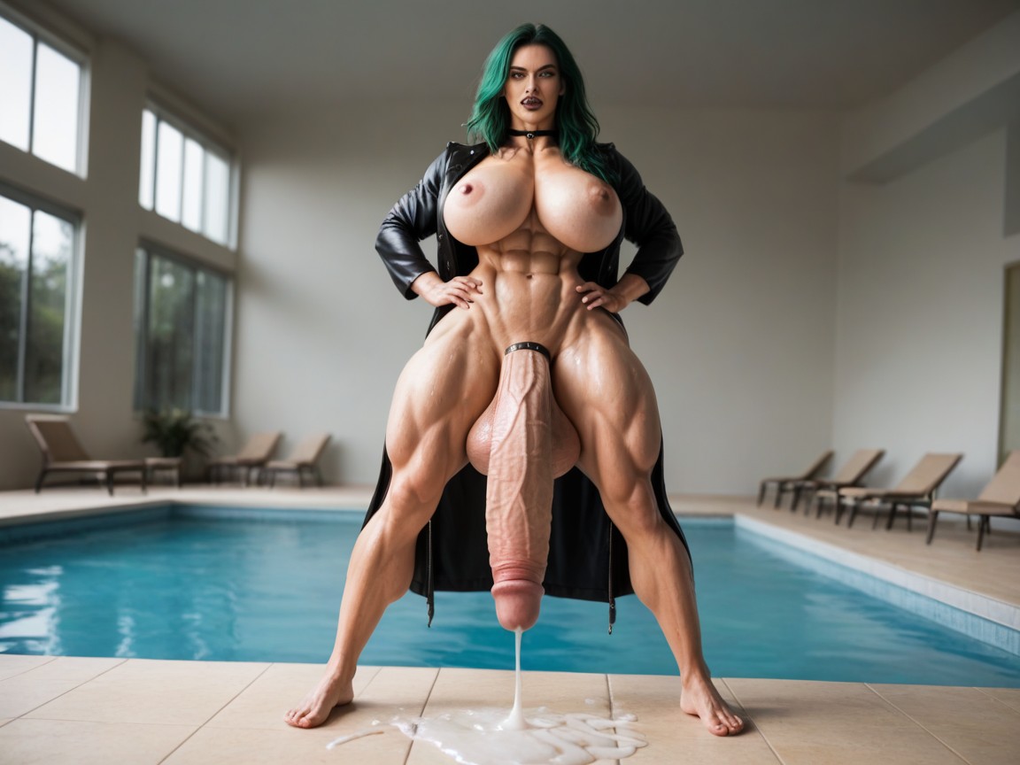 Stern, Sweaty, Waist Shot Shemale AI Porn