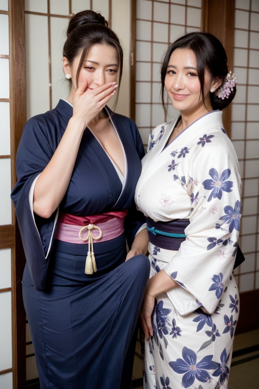 Traditional Kimono, Voyeur, Lifting Up Shemale AI Porn