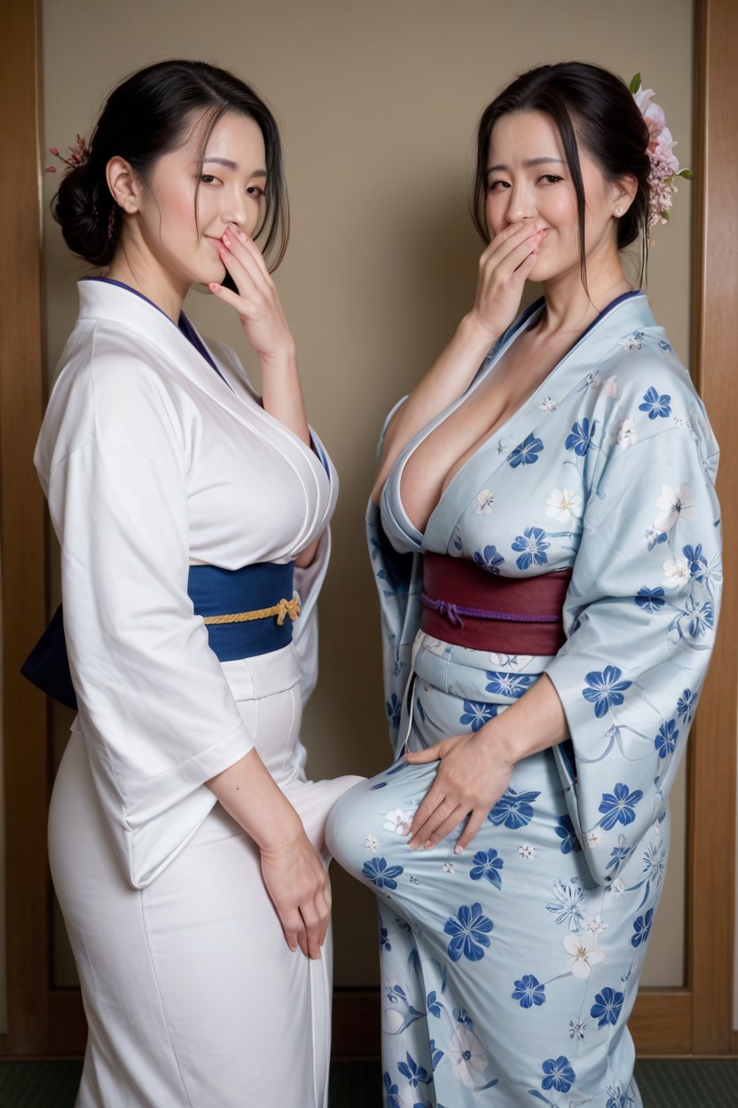 Standing, Legs Together, Blooming Garden Shemale AI Porn