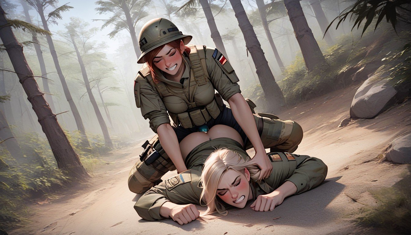 Desert Building, Forest, Female Soldiers AI Porn