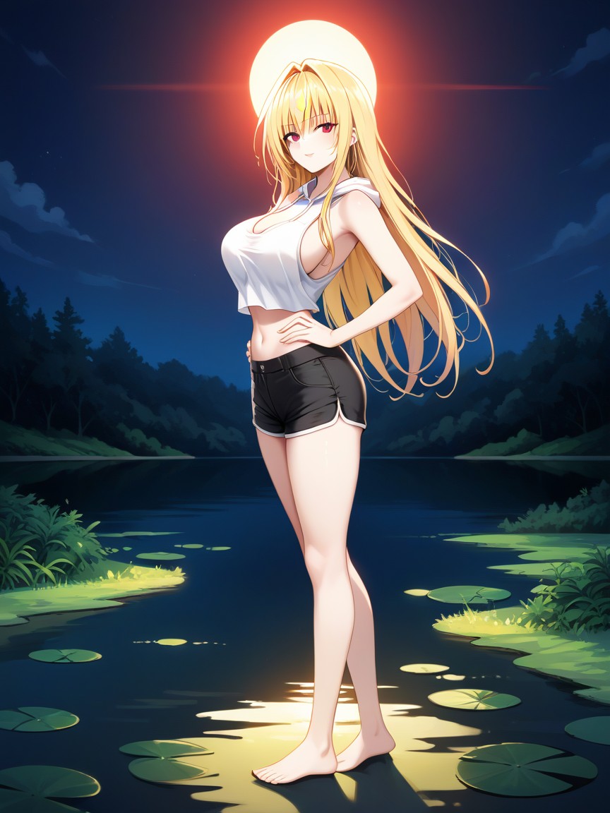 Cuerpo Completo, Shorts De Algodón, Breasts Yami Furry IA