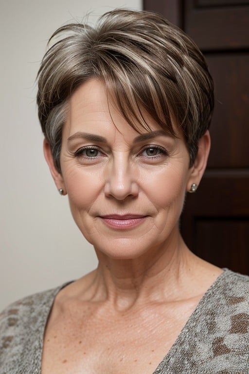 Coupe Pixie, 60+, Brunette With Grayish HighlightsPorno IA