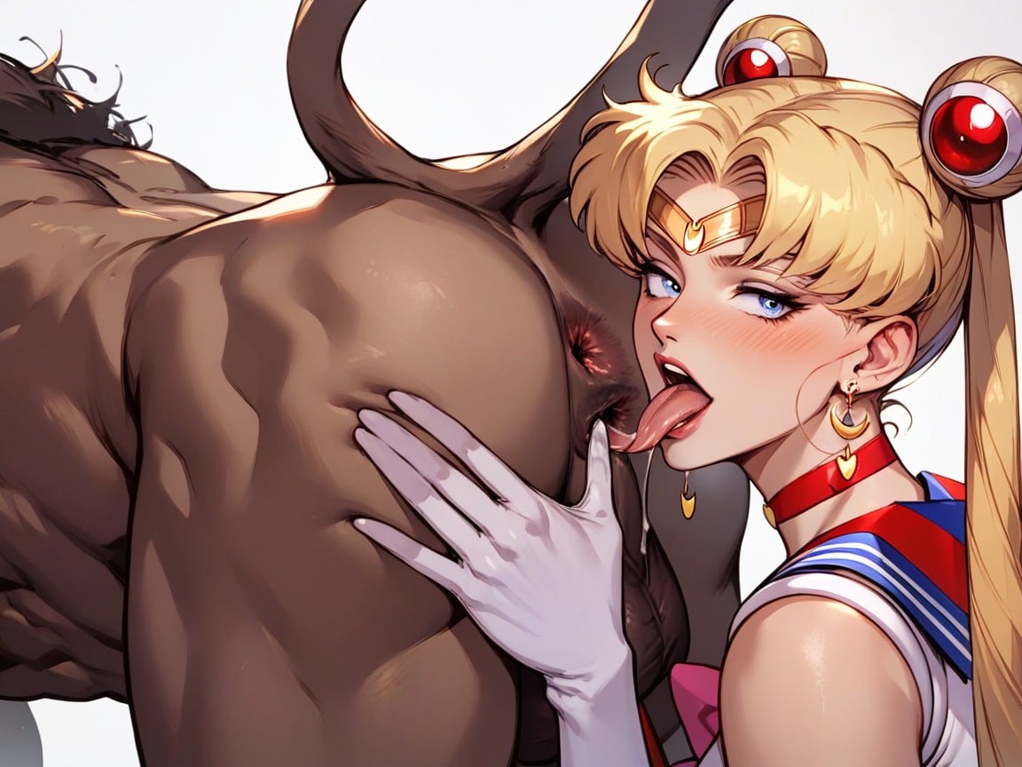 A Minotaur Rimming Usagi Tsukino In Sailor Moon, AnulingusPorno IA