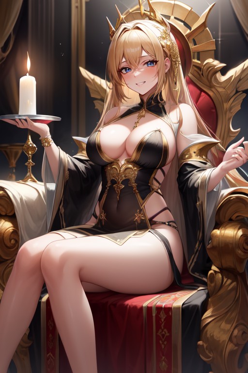 Smug Grin, Large Breasts, Scily Clad헨타이 AI 포르노